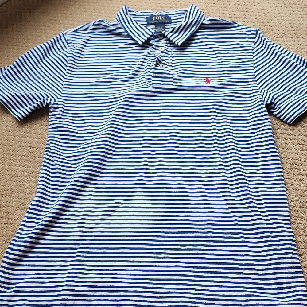 Polo by Ralph Lauren Navy and White Striped Polo Shirt